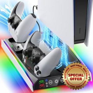 Fenolical PS5/PS5 Slim Stand with Adjustable Cooling Fan