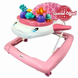 RYDR Folding Baby Walker with 5 Sensory Toys