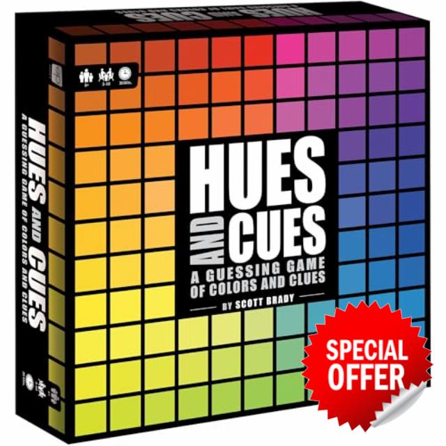 USAopoly | Hues and Cues | Guessing Board Game | Ages 8+ | 3-10 Players | 30 Minutes Playing Time
