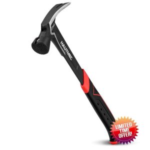 HAUTMEC 20 oz. One Piece Forged Framing Hammer with Straight Rip Claw