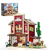 FUNWHOLE Western Stagecoach Lighting Stone Set - Old West Car and Horse, 293 Pieces, Collectors...