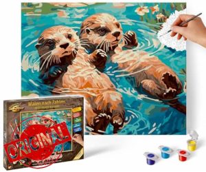 Schipper 609240917 Numbers-Otter Couple Pictures for Adults