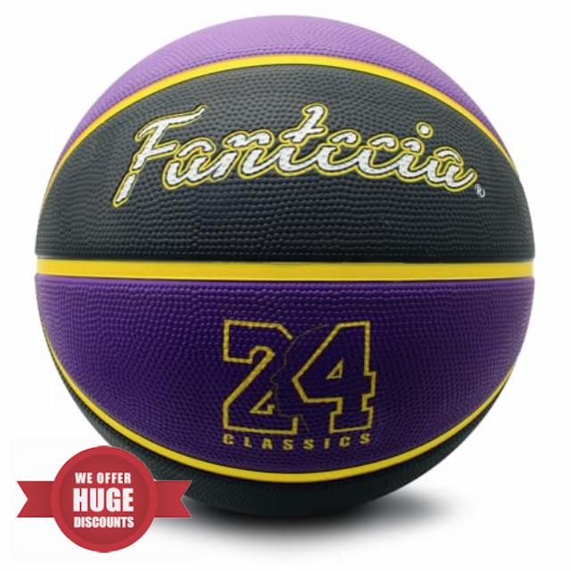 Fantecia Size 7 Basketball with Pump - Premium Street Rubber Indoor/Outdoor Ball for Training Match Games Women Me