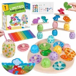 Aliex Wooden Montessori Dinosaur Toys for Baby Toddlers 1 2 3 Year Old