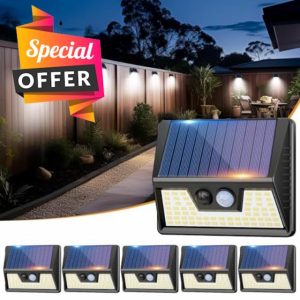 ighep Solar Lights Outdoor Motion Sensor- Led Security Lights IP65 Waterproof