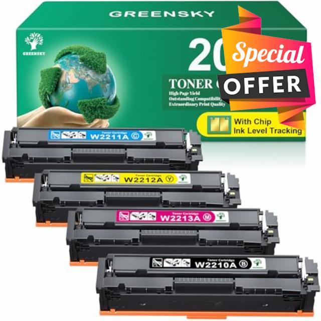 207A with Chip Compatible for HP 207A 207X for HP Color Laserjet Pro MFP M283fdw Toner Cartridges M255dw M283fdn M283cdw M282nw M255nw W2210A M283 M255 M282 207A Black Cyan Yellow Magenta