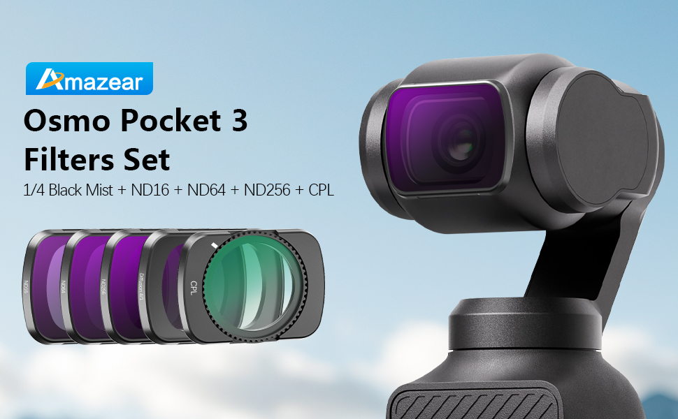 ND Filter Kit for DJI Osmo Pocket 3 Accessories, HD Optical Glass Magnetic Attachment Black Mist