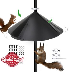 WISDOMWELL 19 Inch Diameter Squirrel Proof Baffle Protection for Wild Bird Pole Feeders Large Squirrel Baffle Dome Wild Bird Hanging/Pole Station Feeder Guard Protectio