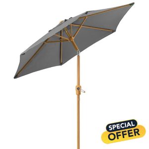 CHRISTOW 2m Tilting Garden Parasol with Crank Handle
