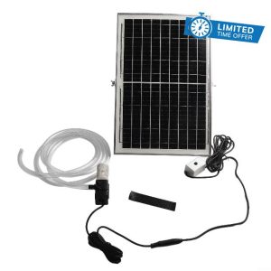 Alanmoship Solar Water Pump 12V Submersible Pump for Aquarium Fish Tank Pond Fountain Outdoor System 240L/H with 6W/10W Solar Panel(10W-with Switch)