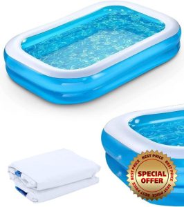 Inflatable Ground Paddling Pool for Kids and Adults - 78.7" x 59" x 19.7" Outdoor Indoor Swimming Pool Toy for Backyard