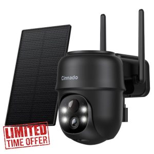 Cinnado Solar Security Camera Outdoor Wireless 2K CCTV Camera Systems House Security