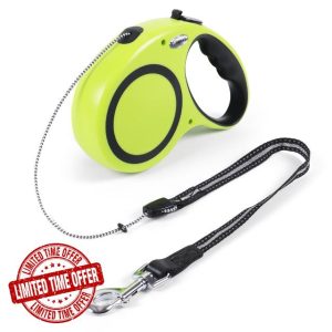30FT Retractable Dog Leash 30 FT,360° Tangle-Free Dog Walking Leash forMedium and Large Dogs up to 77 lbs one-Hand Brake
