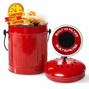 Plexon Countertop Compost Bin with Lid