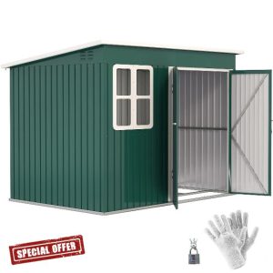 Outsunny 8.5 x 6ft Storage Shed Galvanised Steel Garden Shed