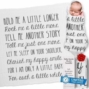 Ocean Drop Designs - Muslin Baby Swaddle Blanket - For Christening & Godchild Gift - 100% Cotton