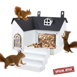 Pre-Assembled Metal Squirrel Feeders for Garden and Tree