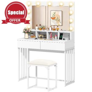 YITAHOME Dressing Table with Mirror and Stool