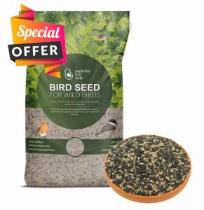 Swainston Bird Seed Super Suns Mix 15kg. High Grade Mix of Black Sunflower Seeds and Sunflower Hearts Bird Food for Wild Birds. Nutrient-Rich Wild Bird Seed for All Feeders - Recyclable Packaging
