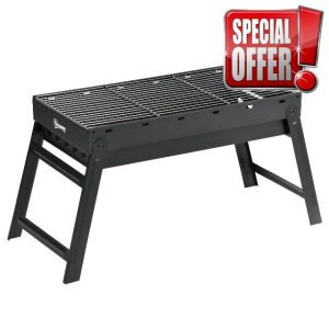 Outsunny Portable Charcoal Grill with Pull-Out Charcoal Basin