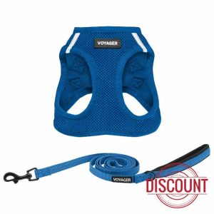 Best Pet Supplies Voyager Step-in Air All Weather Mesh Harness and Reflective Dog 5 ft Leash Combo with Neoprene Handle