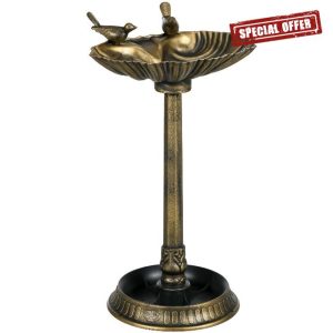 Outsunny 81cm Tall Bird Bath with 2 Decorative Birds