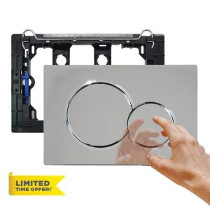 Empyreal Actuator Plate Push Plate Toilet Cistern Replacement Parts Old Model Compatible with Geberit Sigma01 Actuator Plate 115770115 2-Flush 1 Piece (Chrome-Plated Shiny).