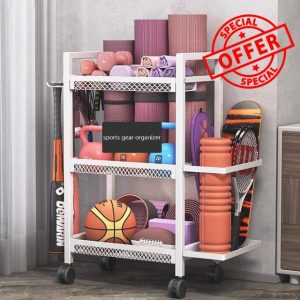 Sports Equipment Organizer with Wheels