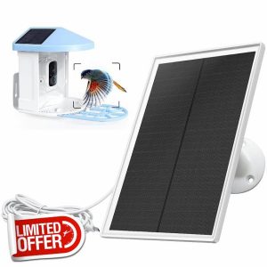 6W Solar Panel Charger Compatible with Netvue Bird Feeder Camera