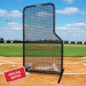 FORZA Compact Baseball L-Screen | 6.5ft x 4ft Training Net with Steel Frame - Weatherproof Design for Batting & Pitching Practice