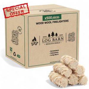 Log Barn Natural Firelighters (Box of 500). Natural Fire Lighters for Wood Burners