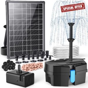 POPOSOAP Solar Fountain Pump with Pond Filter Kit