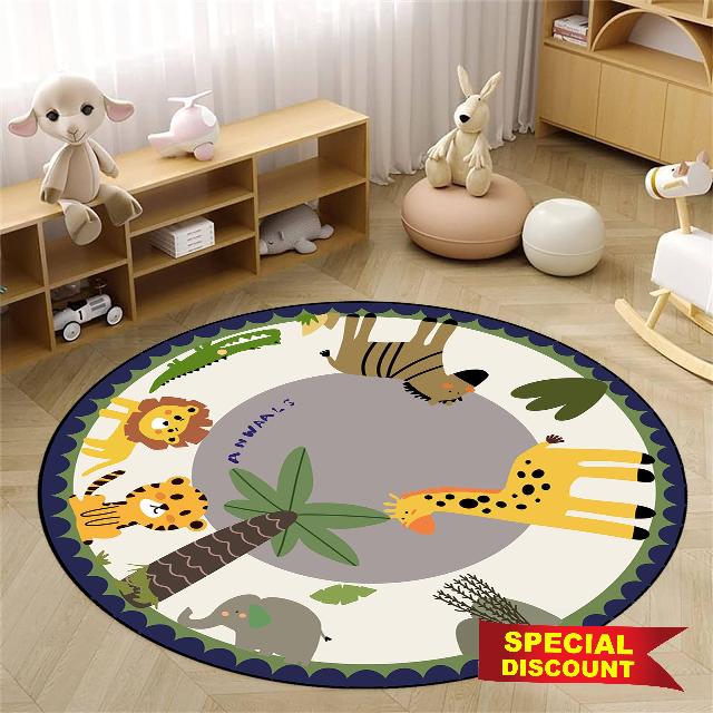 Round Animal Zoo Rug