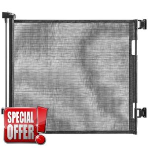 Retractable Stair Gate – Extends up to 150cm Wide x 83cm Tall | One-Handed Operation | Safety Gate for Stairs