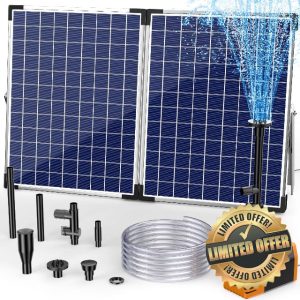 Biling 35W Solar Pond Fountain 1500L/H Solar Powered Water Pond Fountain Pump with Pipe DIY Water Feature