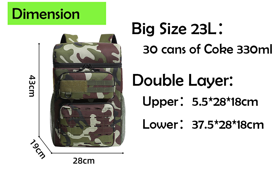 picnic cooler bag backpack insulated picnic bag Tactical Lunch Bag for Man