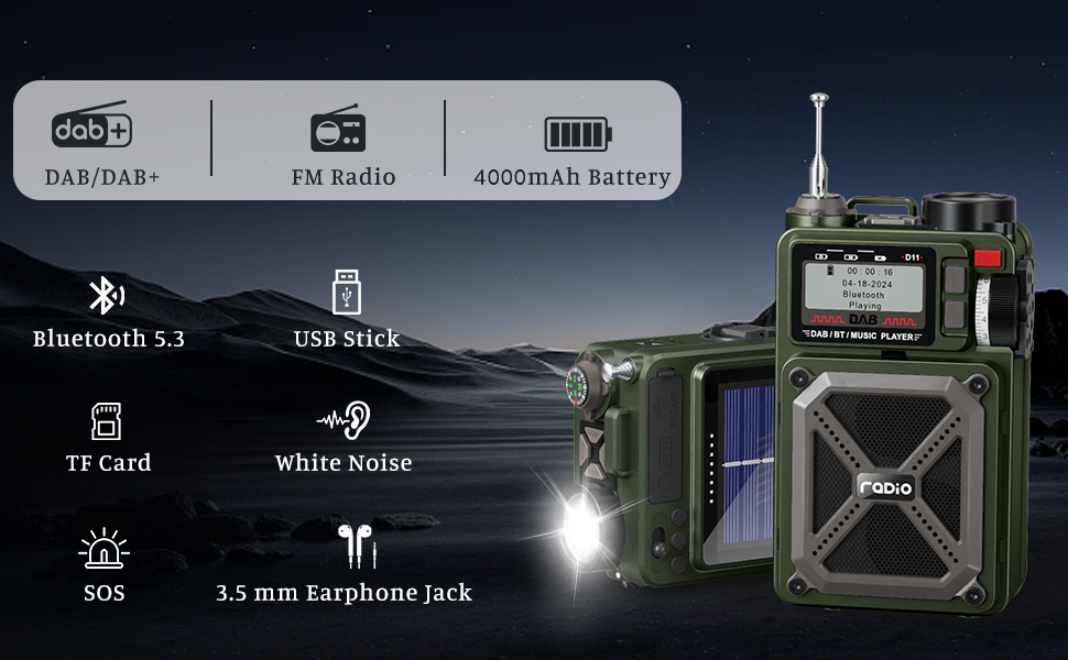 dab radio portable wind up radio dab radio with bluetooth hand crank radio battery powered radio