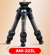 SIRUI Carbon Fiber Mini Tripod AM-223 with Extendable Centre Column SL-100, Travel Lightweight Tr...