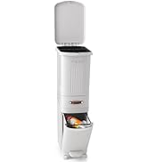 Warmiehomy Recycling Bins for Kitchen Double Bin with Pedal 36L Rubbish Bin with Inner Bucket Dry...