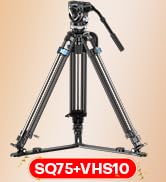 SIRUI AM-25S Fluid Head Tripod for Camera, 190cm Professional Heavy Duty Video Tripod with Fluid ...