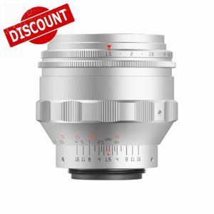 TTARTISAN 75mm F1.5 Swirly Bokeh Lens for M42 Mount Manual Focus Full Frame Camera Lens (Silver)