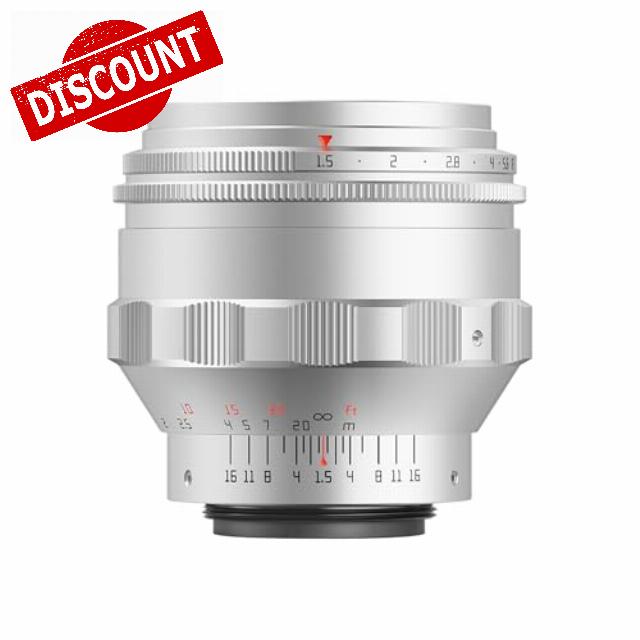 TTARTISAN 75mm F1.5 Swirly Bokeh Lens for M42 Mount Manual Focus Full Frame Camera Lens (Silver)