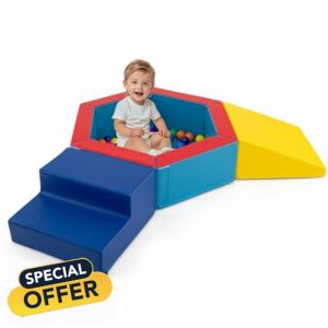 COSTWAY 3-Piece Soft Play Climbing Blocks