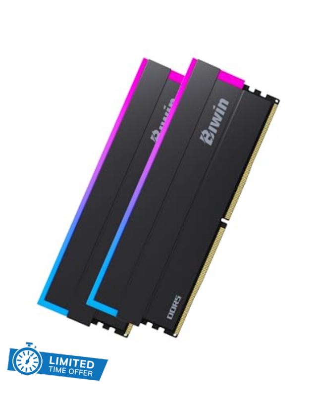 Biwin Black Opal DW100 DDR5 RGB RAM 64GB (32GBx2) 6000MHz CL30 Computer Memory Intel XMP 3.0 AMD EXPO Compatible-Black