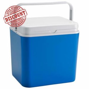 Harbour Housewares 30L Cool Box - Blue - 1x Large Insulated Camping Outdoor Picnic Portable Travel Car Ice Food Drinks Cooler Freezer Fridge Storage Coolbox Ches