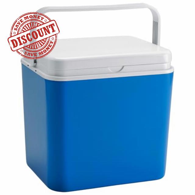 Harbour Housewares 30L Cool Box - Blue - 1x Large Insulated Camping Outdoor Picnic Portable Travel Car Ice Food Drinks Cooler Freezer Fridge Storage Coolbox Ches