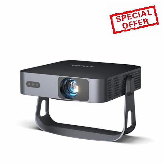 【Netflix Officially & 360°Adjustable Stand】Mini Projector 4K with Auto Focus & Keystone