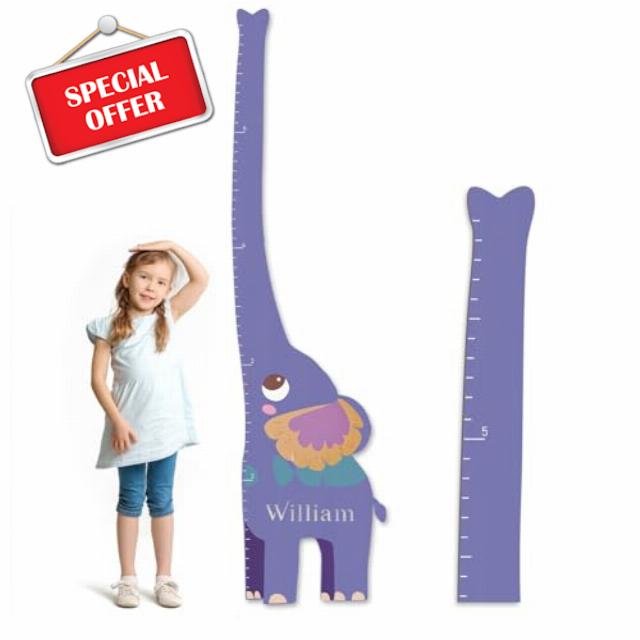 Personalised Wooden Print Height Chart for Kids