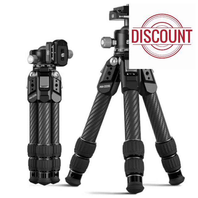 SIRUI AM-223S+G0 Mini Carbon Fiber Camera Tripod – Ultra-Light 1.7lbs