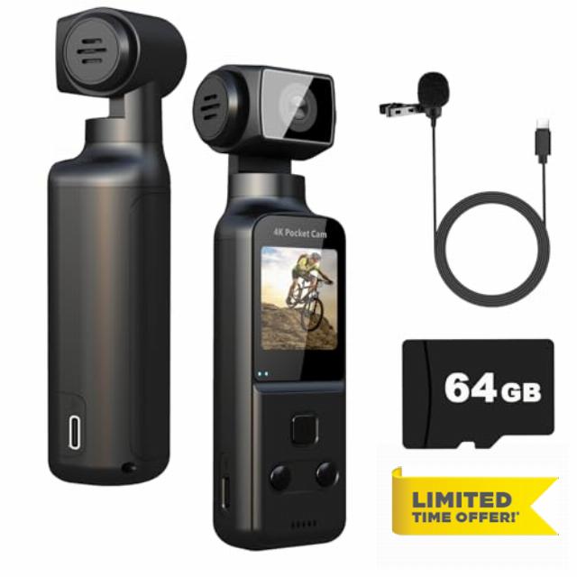 4K Body Camera with External Microphone